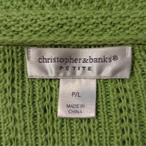 Christopher & Banks sz PL Zip Up Textured Cardigan Sweater with Cuffed Sleeves - Picture 7 of 7